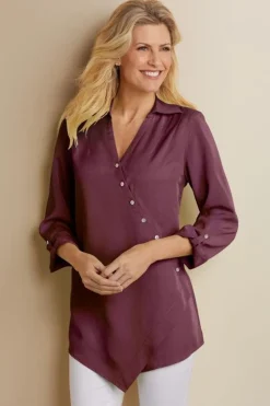 New Soft Surroundings Washed Tencel™ Tunic LightWashDenim