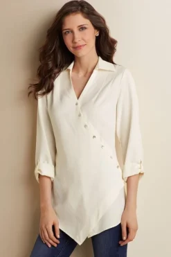 New Soft Surroundings Washed Tencel™ Tunic LightWashDenim