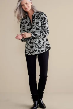 Fashion Soft Surroundings Winona Pullover NeutralScroll