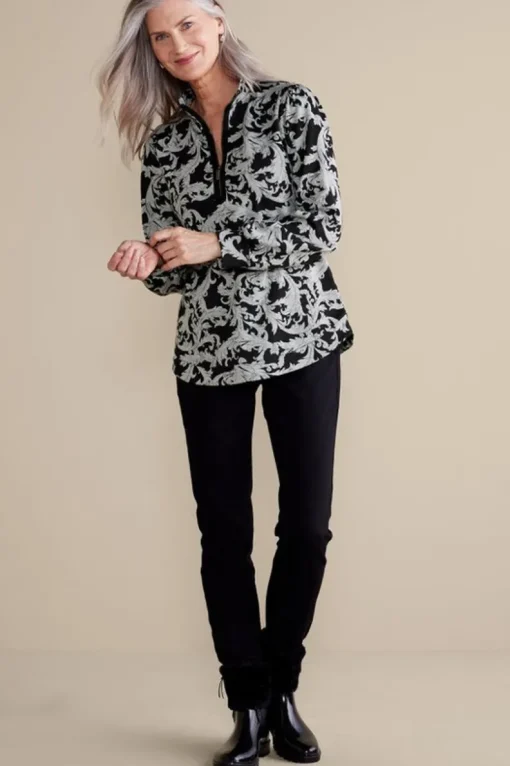 Fashion Soft Surroundings Winona Pullover NeutralScroll