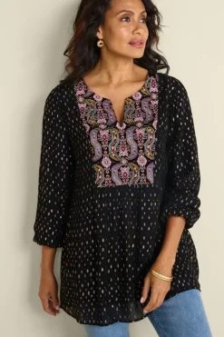 Clearance Soft Surroundings Wynn Shimmer Tunic Black