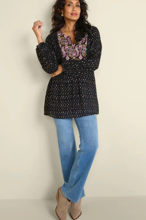 Clearance Soft Surroundings Wynn Shimmer Tunic Black