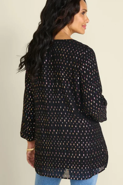 Clearance Soft Surroundings Wynn Shimmer Tunic Black