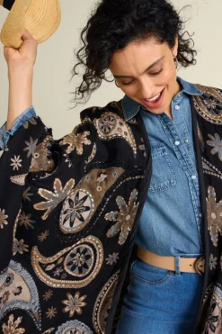 Online Soft Surroundings Yasmin Embroidered Wrap BlackMulti