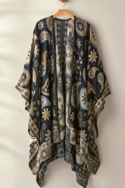 Online Soft Surroundings Yasmin Embroidered Wrap BlackMulti