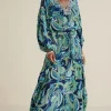 New Soft Surroundings Zorica Caftan CoastalPaisleyBlue